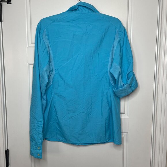Mountain Hardwear Button Front Shirt Women's Size 8 Blue Outdoors Hiking Fishing - Picture 3 of 12
